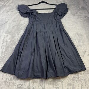 Peter Som Dress Womens 4 Black Flutter Babydoll Designer Dark Romantic Capsule